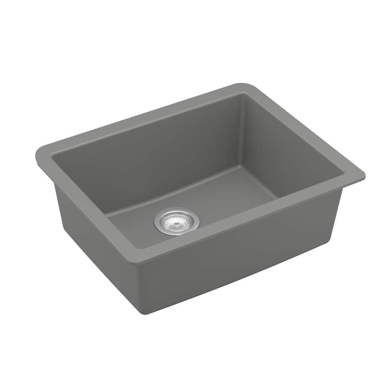 Karran Undermount 24.38 in Single Bowl Quartz Kitchen Sink Kit