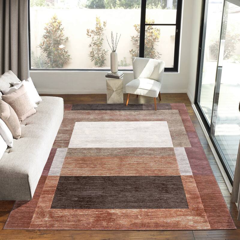 Gertmenian Blayne Polypropylene Modern Designer Geometric Floral Area Rug Collection