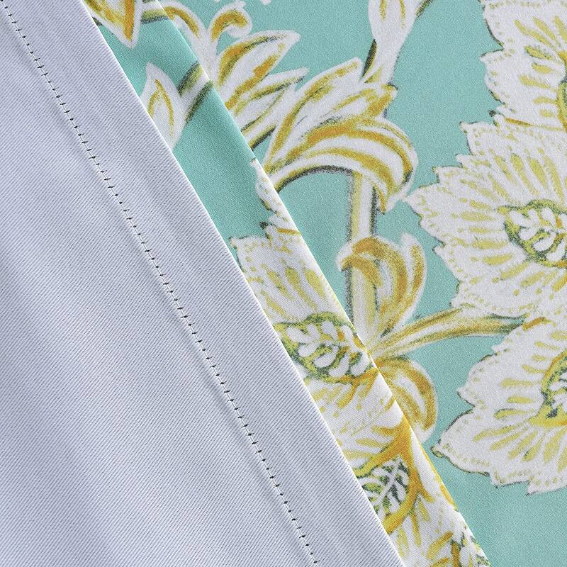 DriftAway Alyssa Jacobean Floral Leaves Pattern Blackout Lined Valance