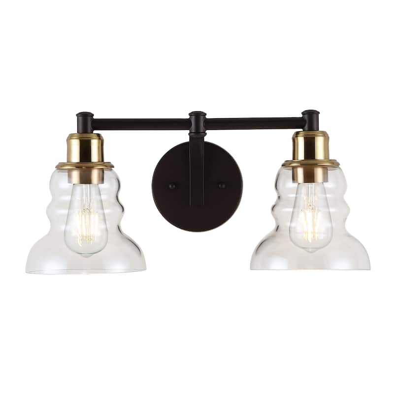 Modernist Vintage Metal/Glass Industrial Rustic LED Vanity, by JONATHAN Y