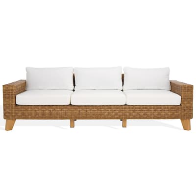 Safavieh Couture Margarita Wicker Patio Sofa - 95Wx34Dx27H