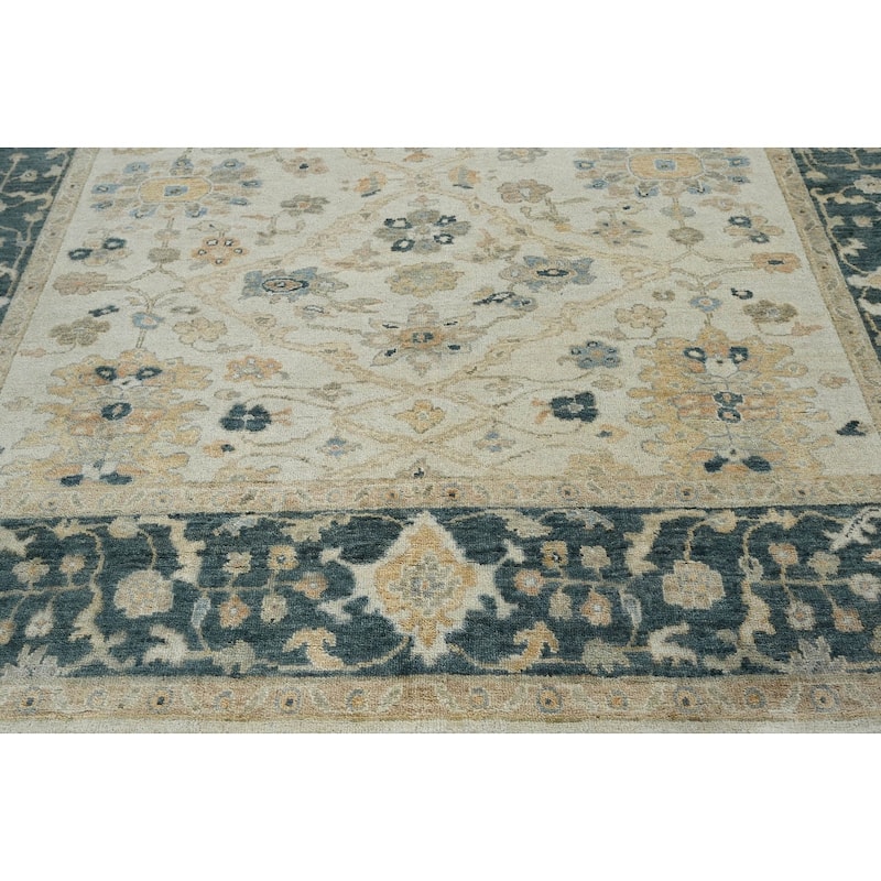 LoomBloom Multi Size Beige Wool Hand Knotted Turkish Oushak Area Rug