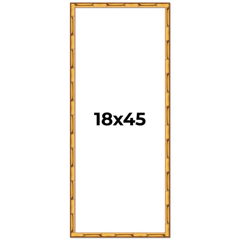18x45 Frame Gold Bamboo Picture Frame Modern Photo Frame Includes UV Acrylic Shatter Guard Front Acid Free Foam Backing Board