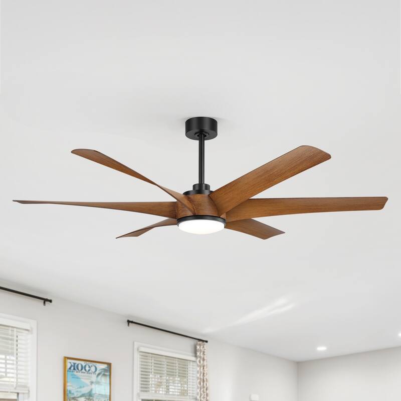 65-in Indoor Large LED Ceiling Fan with Light Remote (6-Blade)