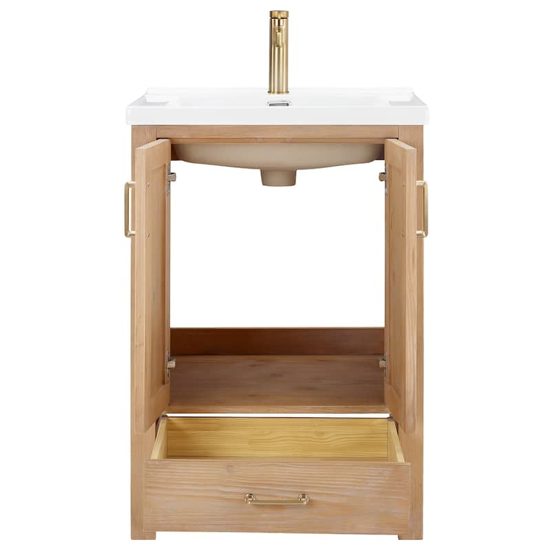 Gela Single Bath Vanity with Ceramic Basin Top without Mirror