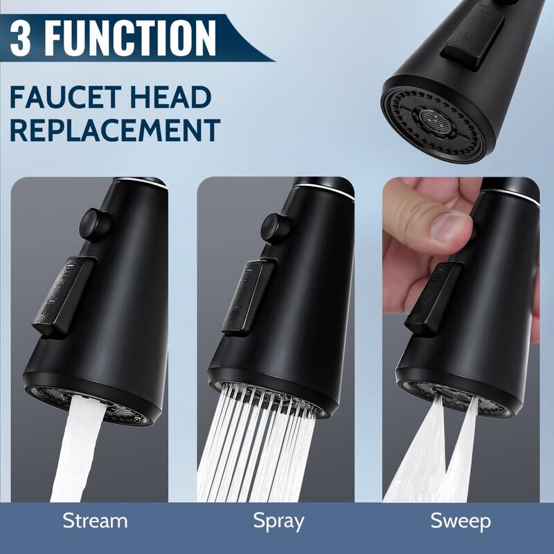WOWOW Stainless Steel Kitchen Sprayer Head - 3 Modes with 9 Adapters