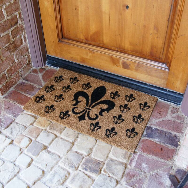 Rubber-Cal "French Coat of Arms" Fleur De Lis Doormat, 18 x 30-Inch