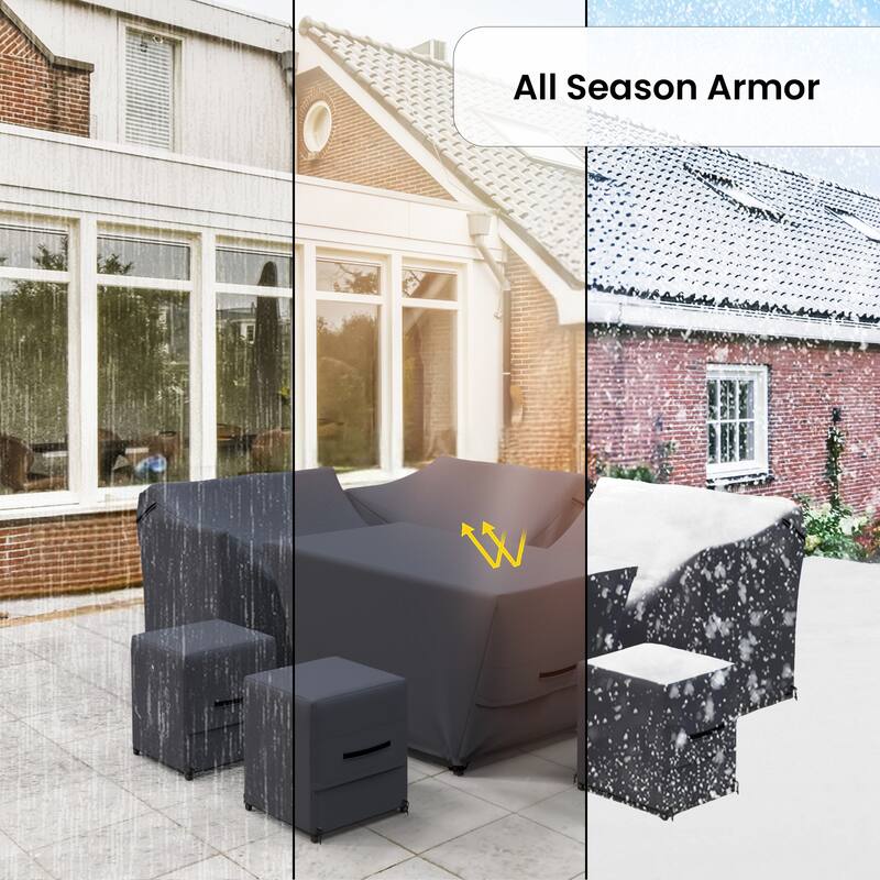 Hinesville Rattan Outdoor Lounge Dining Set Chair Cover ( Set of 7 ) - 32 x 53 x 30