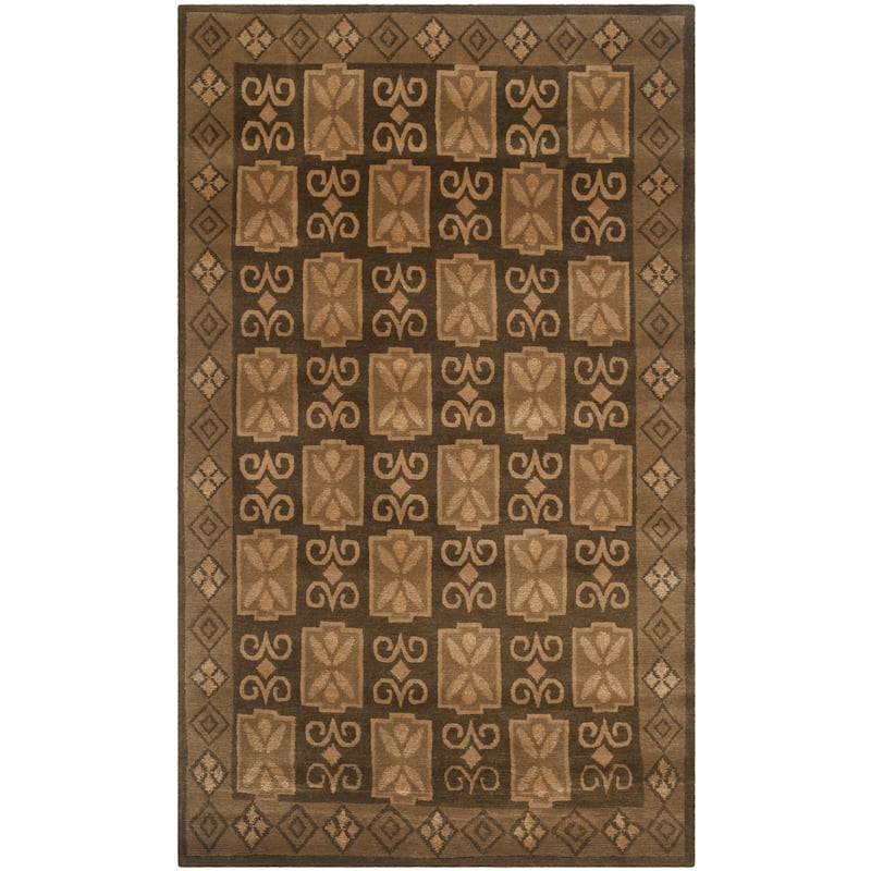 SAFAVIEH Couture Hand-knotted Nepalese Shefkije Wool Rug - 3' x 5' - Brown - Rectangle