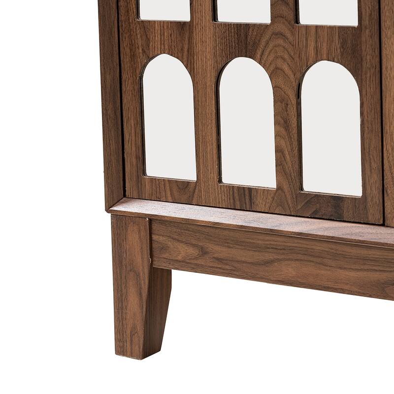 Sideboard Cabinet with Doors & Shelves, Mid Century Modern Storage Cabinet, Buffet Cabinet with Solid Wood Legs