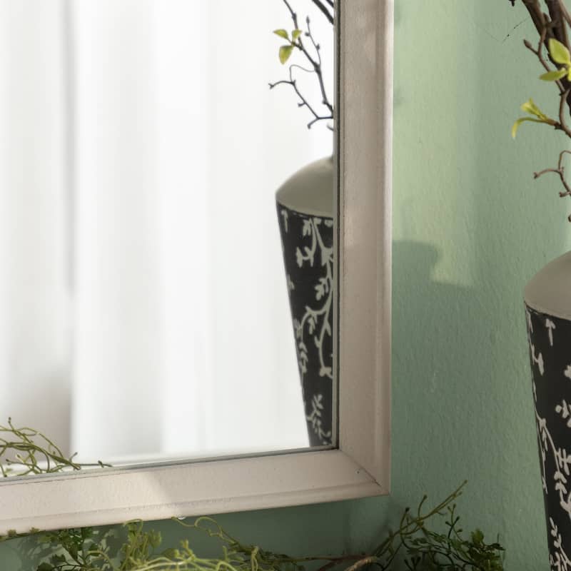 Chic Arched Wall Mirror with Floral Ornament - Elevate American Home Decor