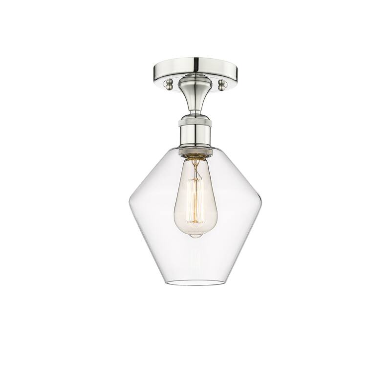 Innovations Lighting Cindyrella - 1 Light 8" Semi-Flush Mount - Clear/Polished Nickel
