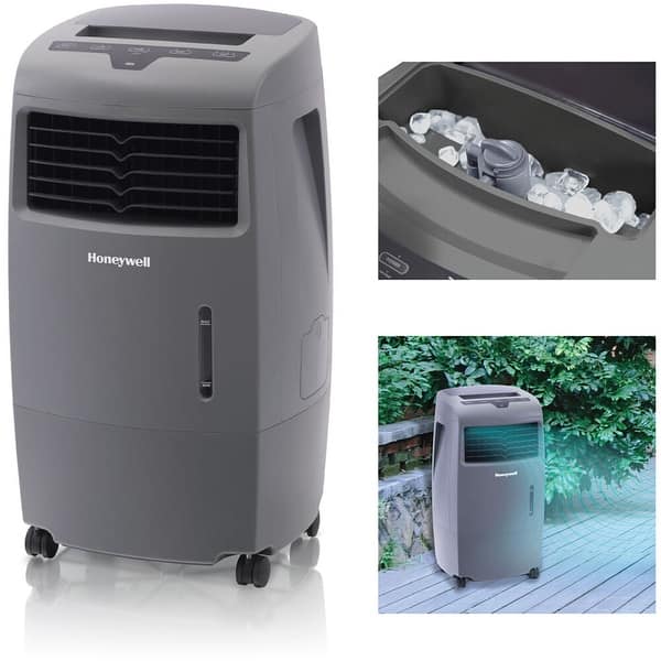Honeywell Grey CO25AE 52 Pt. Indoor/Outdoor Evaporative Air Cooler with  Remote Control - Bed Bath & Beyond - 11511140