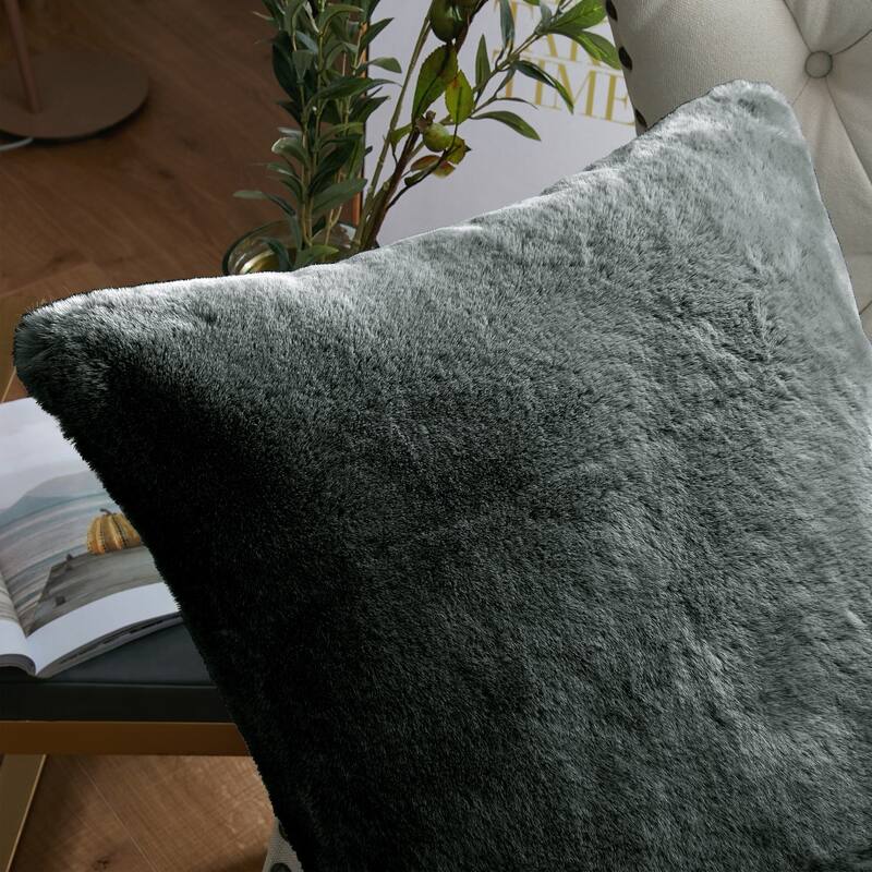 Serenta Heavy Fauxfur Pillow Shell 2 PC Set, NO INSERT