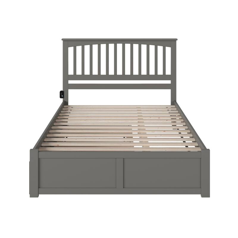 Mission Platform Bed with Footboard and Twin XL Trundle