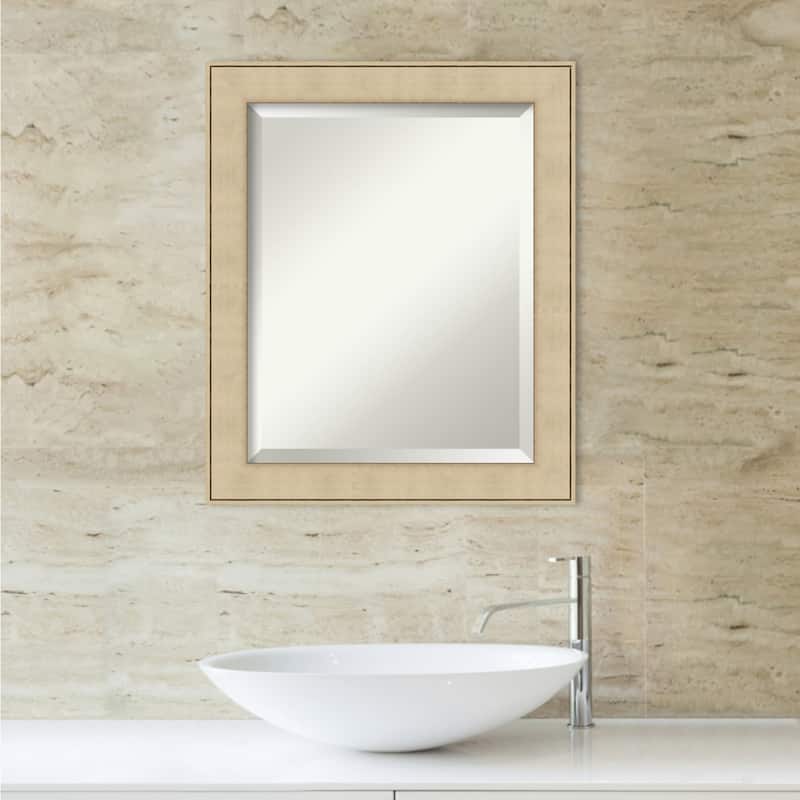 Beveled Bathroom Wall Mirror - Classic Honey Silver Frame - Classic Honey Silver
