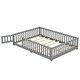 preview thumbnail 9 of 12, Gray Full Size Pine Floor Bed with Guardrails & Door