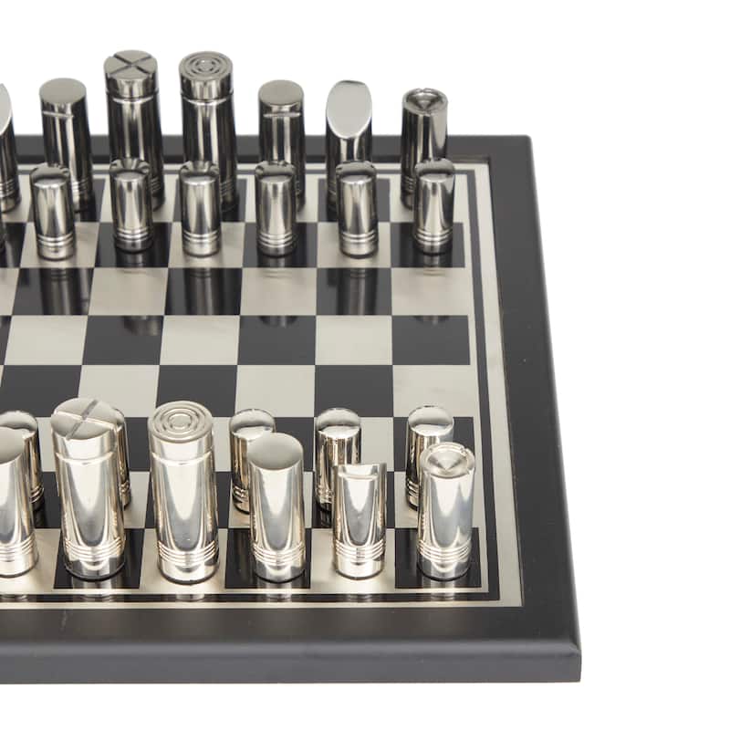 Aluminum Chess Game Set - 14"W, 4"H