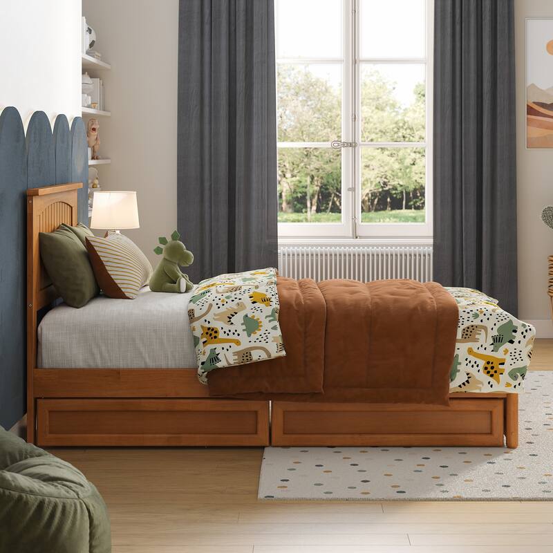 Malta Platform Bed with Panel Footboard and Storage Drawers
