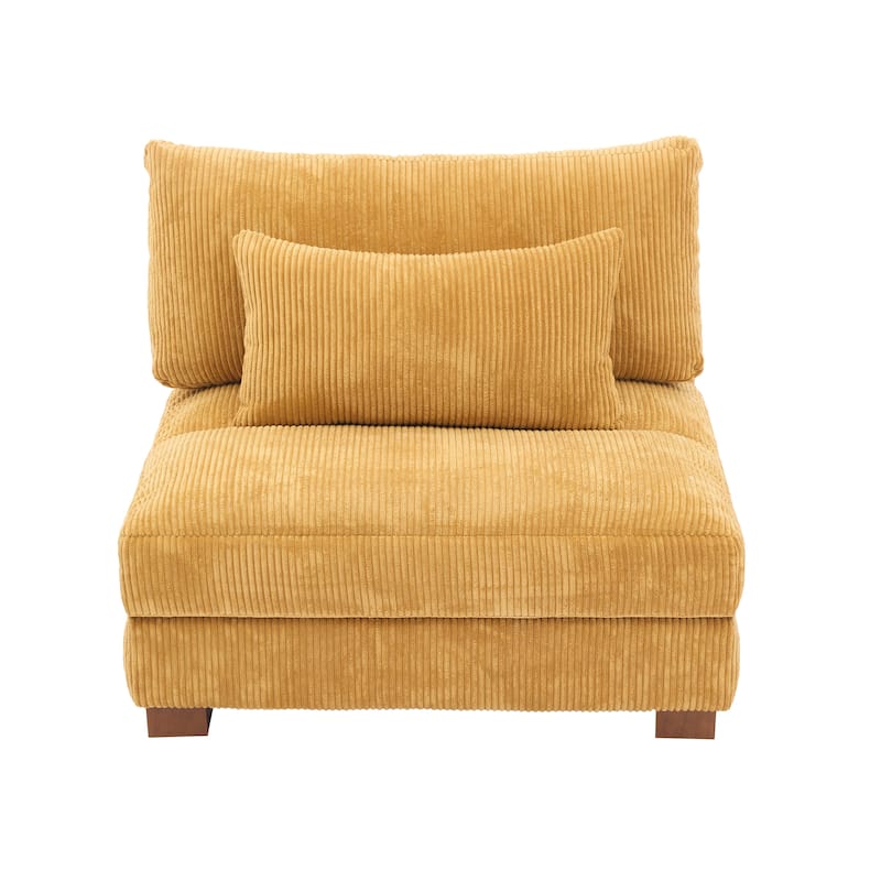 Modern Corduroy Modular Couch Sectional Sofa With Pillows