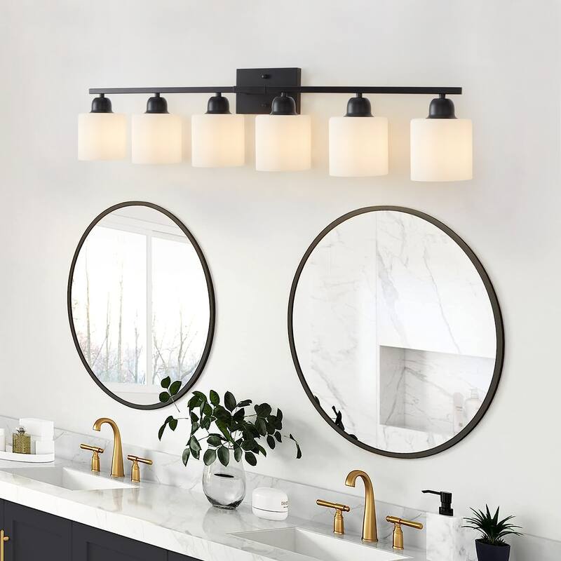 6-Light Bathroom Vanity Light, Bathroom Light Fixtures, 38" Modern Brushed Vanity Lighting Fixtures