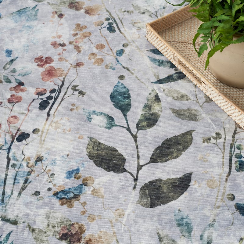 Nourison Washables Indoor Multicolored Floral Area Rug