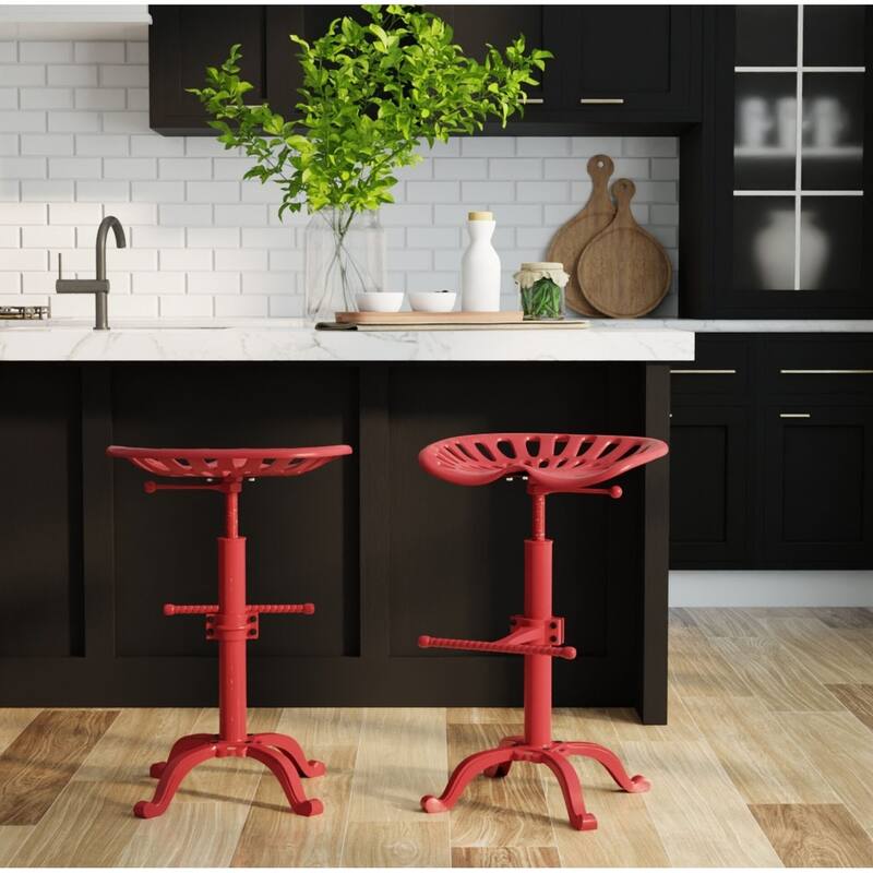 Adjustable Iron Tractor Seat Barstool