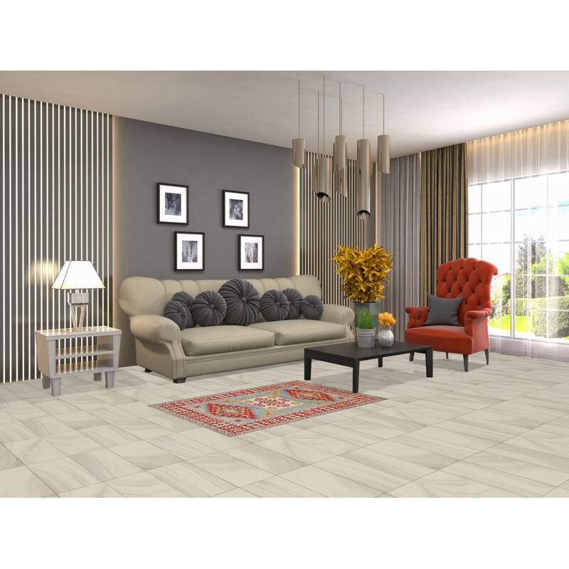 Geometric Blue Kazak Oriental Accent Rug Hand-Knotted Wool Carpet - 2'8" x 3'10"