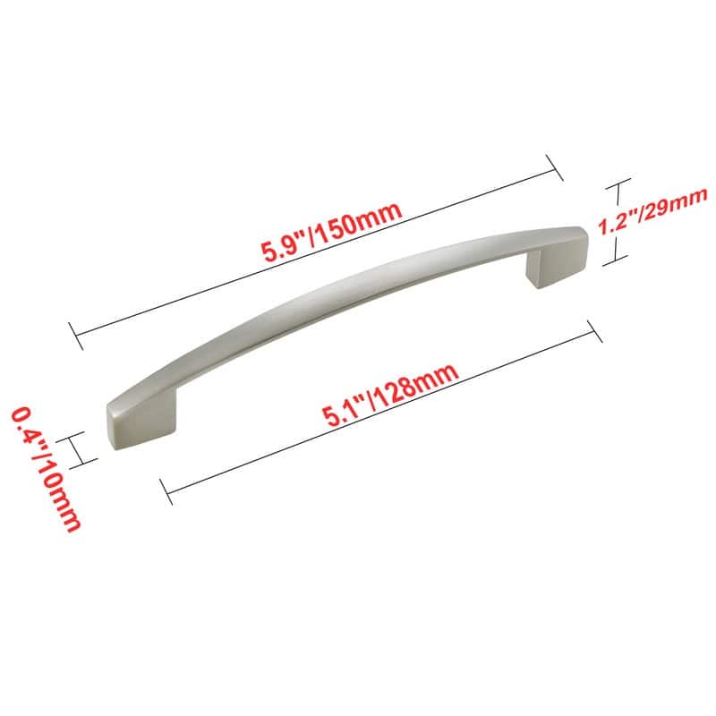 Utopia Alley Apollo Pull Handle - Decorative Cabinet Brushed Nickel Drop Pull Handles, 5.0" Center to Center