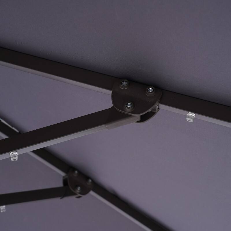 Furniture of America Yetta 8-foot LED Lights Steel Cantilever Offset Tilt Square Roma Umbrella