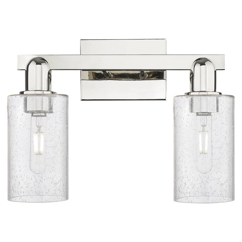 Innovations Lighting Endless Possibilities Arcadia - Clymer - 2 Light 15" Bath Vanity Light - Polished Nickel/Seedy