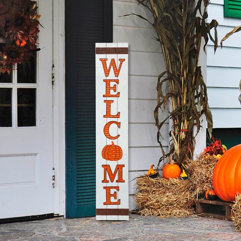 Glitzhome 42"H Fall Wooden "WELCOME" Porch Sign - Welcome