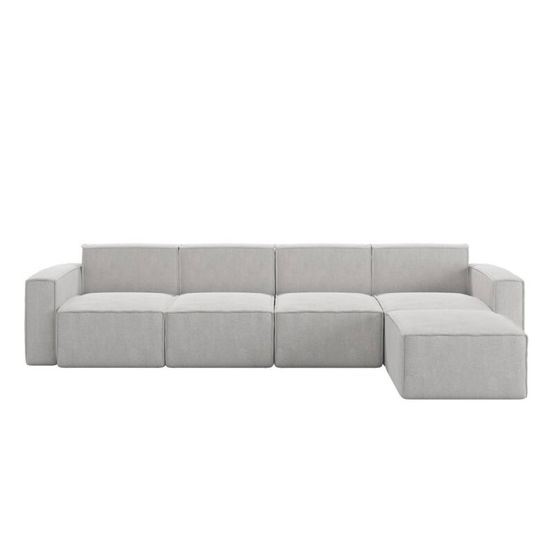 Contemporary 5 Piece Modular Sectional Sofa with Ottoman