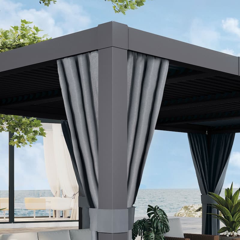 Louvered Pergola 12' x 20' Outdoor Aluminum Pergola with Adjustable Top for Decks
