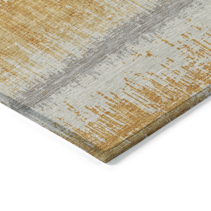 Machine Washable Indoor/ Outdoor Abstract Ombre Chantille Rug