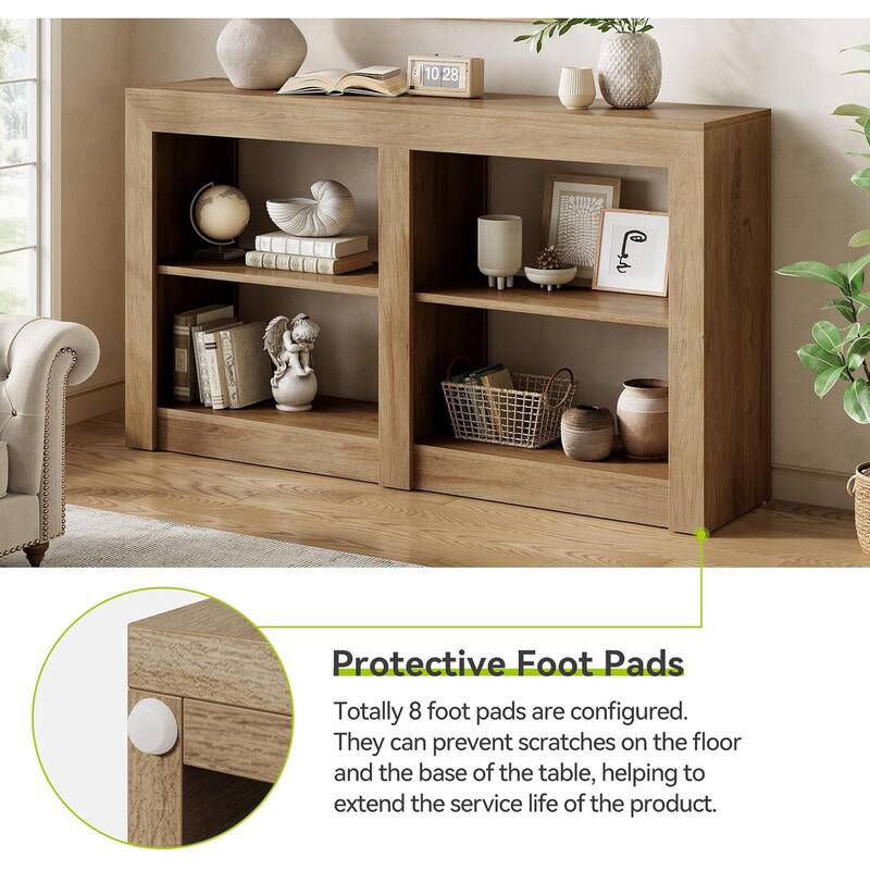 59-Inch Farmhouse Console Hallway Table for Entryway, Wood Console Behind Couch - 59.1" L x 13.8" W x 33.5" H