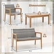 preview thumbnail 3 of 8, Gymax 4 Pieces Outdoor Furniture Set Acacia Wood Frame Sofa Set w/
