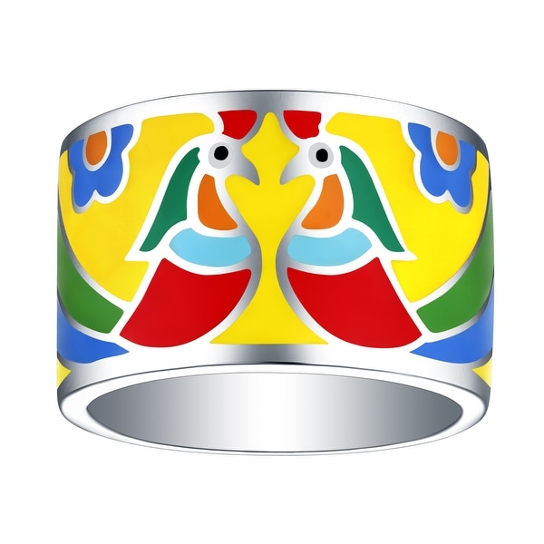 Vedantti Madhubani Art Peacock Multi Color Enamel Band