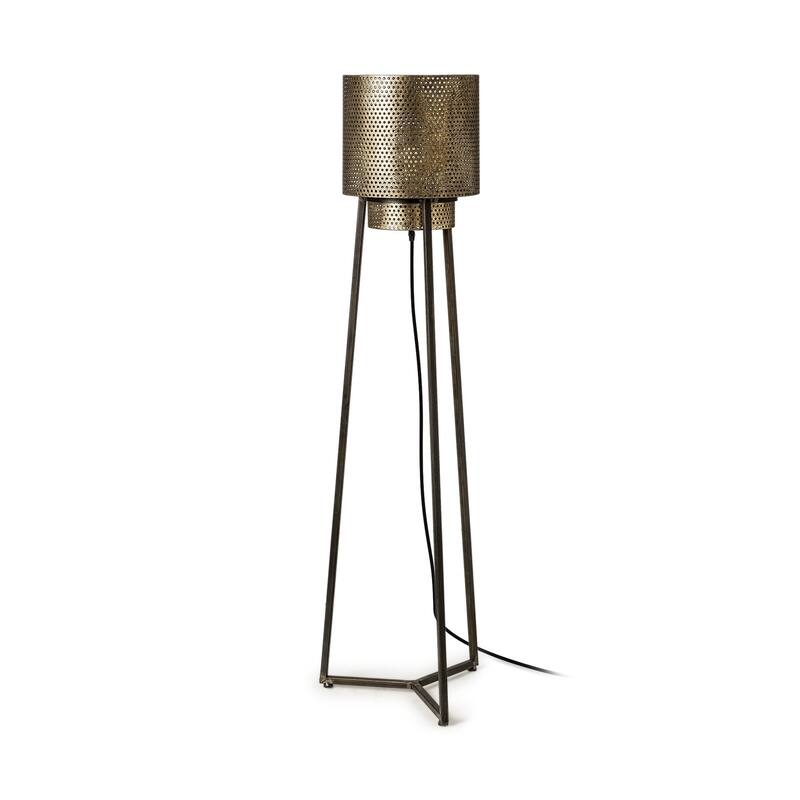 Gold Textured Tripod Floor Lamp - 15.5" W x 54" H x 15.5" D - 15.5" W x 54" H x 15.5" D - Gold