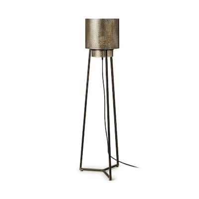 Gold Textured Tripod Floor Lamp - 15.5" W x 54" H x 15.5" D