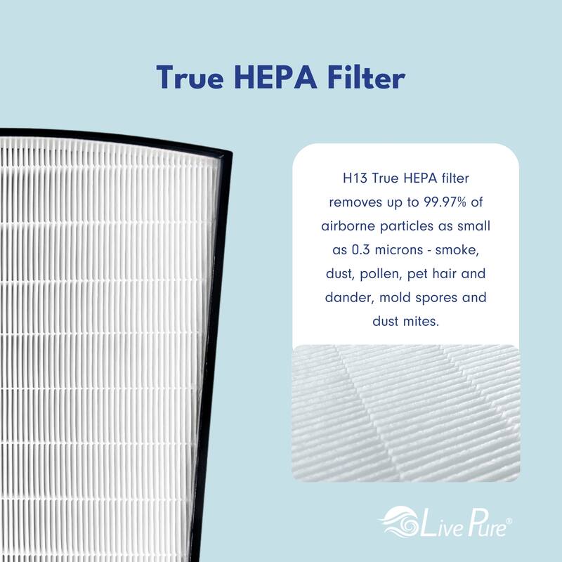 LivePure True HEPA Replacement LP-HF550 Filter for Bali Series Air Purifiers LP550TH, LP550THP, LP560THP