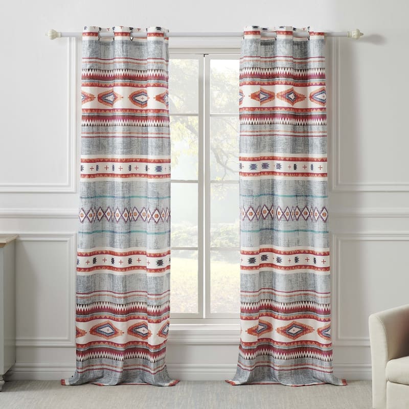 Greenland Home Fashions Kiva Western Boho 84-inch Curtain Panels (Set of 2)
