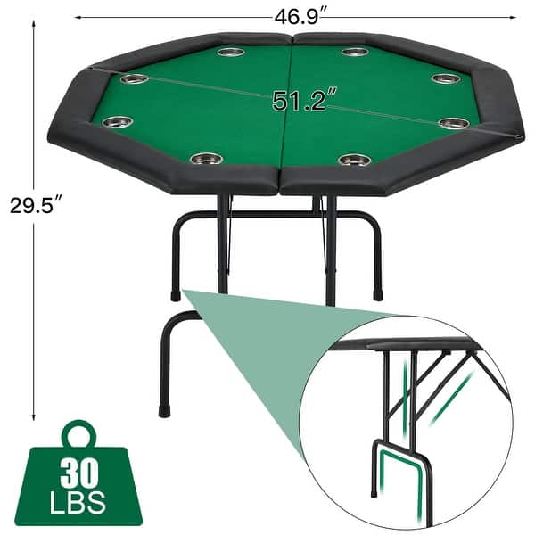dimension image slide 1 of 2, AVAWING 8 Players Game Poker Table Casino Leisure