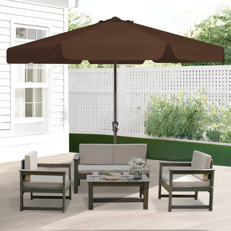 11ft Patio Market Umbrella with UV-Resistant and Sagging Edge Designed