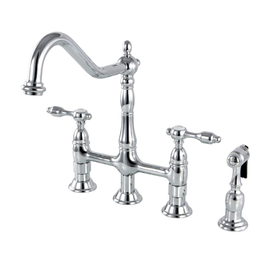 Tudor Bridge Kitchen Faucet with Brass Sprayer