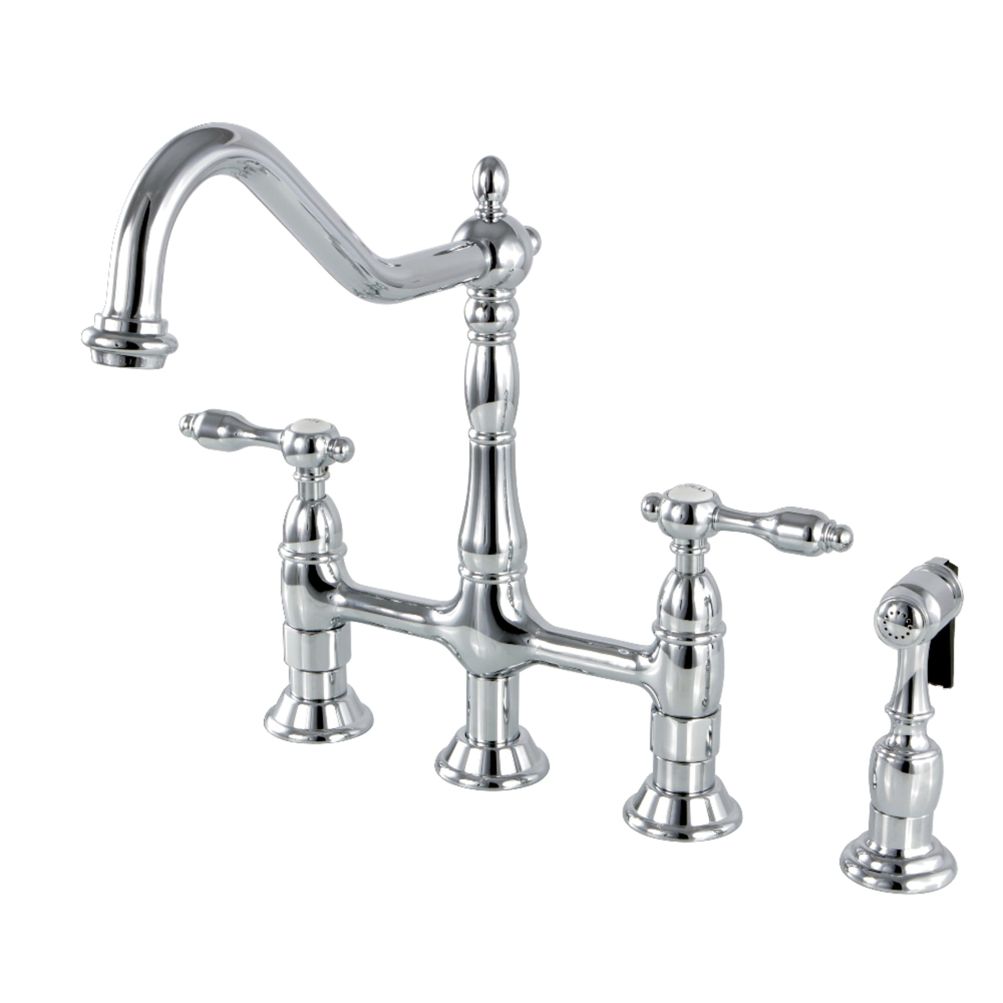 Tudor Bridge Kitchen Faucet with Brass Sprayer