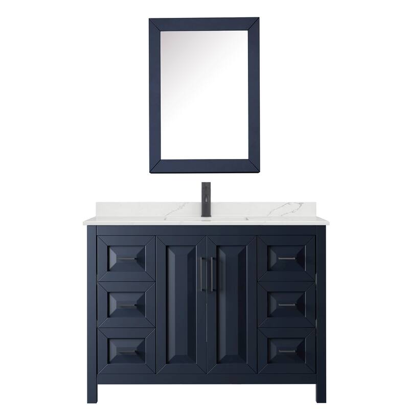 Daria 48-inch Single Vanity, Single Hole Quartz Top, Med Cabinet