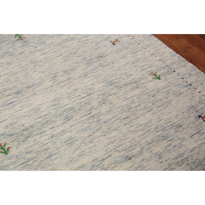 Little Animals Tribal Gabbeh Oriental Area Rug Handmade Wool Carpet - 3'11" x 5'9"