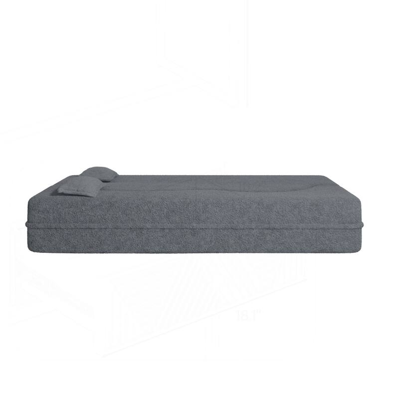 Versatile Convertible Foam Sofa Bed with Removable Cushions and Pillows