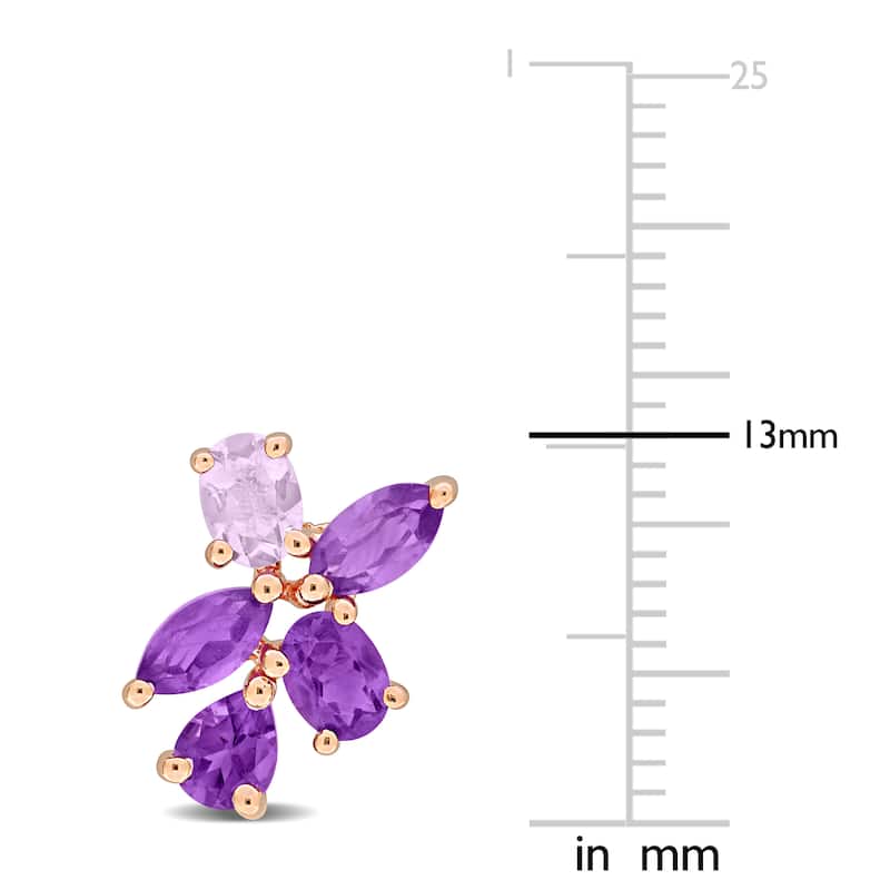 Miadora Multi-Gem Cluster Drop Earrings Sterling Silver